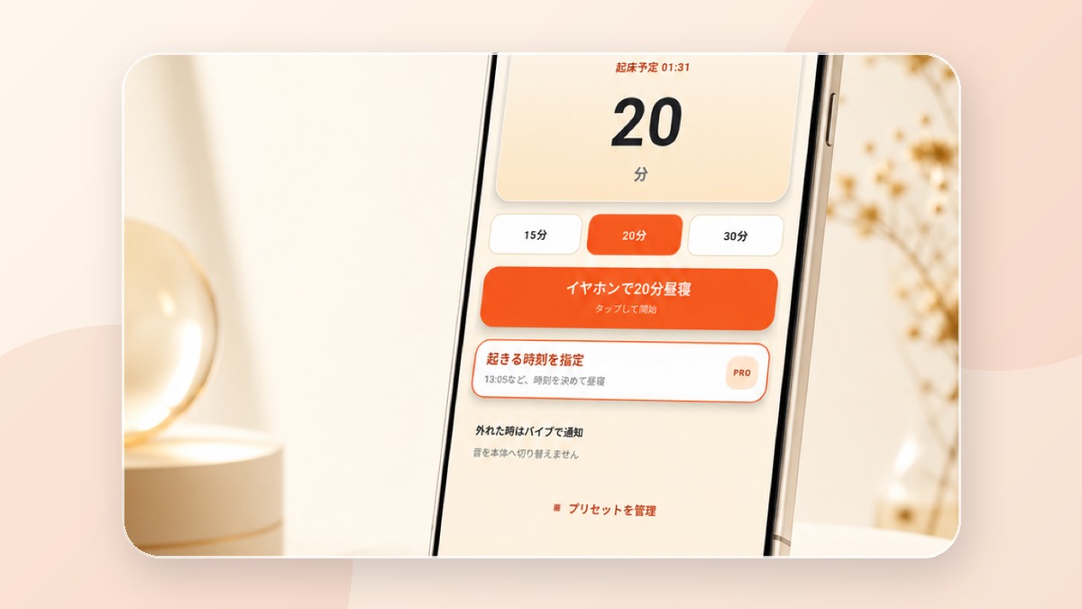 昼寝で寝すぎないためのタイマー設定と戻り方