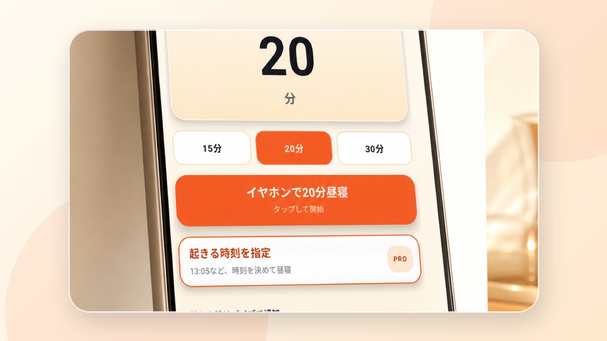パワーナップの基本手順：20分を目安に短く休む